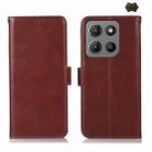 For Motorola Moto G15 4G Magnetic Crazy Horse Texture Genuine Leather Phone Case(Brown) - 1