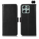 For Motorola Moto G56 5G Magnetic Crazy Horse Texture Genuine Leather Phone Case(Black) - 1