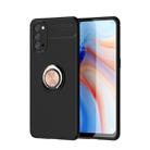 For OPPO Reno4 Lenuo Shockproof TPU Protective Case with Invisible Holder(Black Gold) - 1