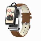 K80 1.57 inch Leather Band IP67 Earphone Detachable Smart Watch Support Bluetooth Call(Silver) - 1