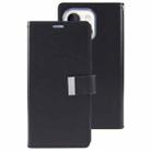 For iPhone 15 GOOSPERY RICH DIARY Crazy Horse Texture Leather Phone Case(Black) - 1