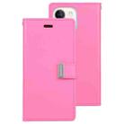 For iPhone 15 GOOSPERY RICH DIARY Crazy Horse Texture Leather Phone Case(Rose Red) - 1