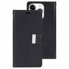 For iPhone 15 Pro GOOSPERY RICH DIARY Crazy Horse Texture Leather Phone Case(Black) - 1