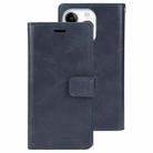 For iPhone 15 Pro Max GOOSPERY MANSOOR DIARY 9 Card Slots Leather Phone Case(Dark Blue) - 1