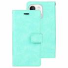 For iPhone 15 GOOSPERY MANSOOR DIARY 9 Card Slots Leather Phone Case(Mint Green) - 1