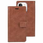 For iPhone 15 GOOSPERY MANSOOR DIARY 9 Card Slots Leather Phone Case(Brown) - 1