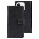 For iPhone 15 GOOSPERY MANSOOR DIARY 9 Card Slots Leather Phone Case(Black) - 1