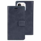 For iPhone 15 GOOSPERY MANSOOR DIARY 9 Card Slots Leather Phone Case(Dark Blue) - 1