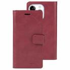 For iPhone 15 Pro GOOSPERY MANSOOR DIARY 9 Card Slots Leather Phone Case(Wine Red) - 1