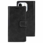 For iPhone 15 Pro GOOSPERY MANSOOR DIARY 9 Card Slots Leather Phone Case(Black) - 1