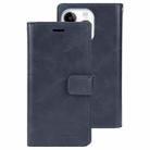 For iPhone 15 Pro GOOSPERY MANSOOR DIARY 9 Card Slots Leather Phone Case(Dark Blue) - 1