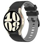 For Samsung Galaxy Watch 6 Sports Two Color Silicone Watch Band(Black+Grey) - 1