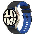 For Samsung Galaxy Watch 6 Sports Two Color Silicone Watch Band(Black+Blue) - 1