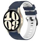 For Samsung Galaxy Watch 6 Sports Two Color Silicone Watch Band(Midnight Blue+White) - 1