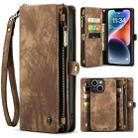 For iPhone 15 Plus CaseMe 008 Detachable Multifunctional Leather Phone Case(Brown) - 1