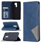 For Xiaomi Redmi 9 Rhombus Texture Horizontal Flip Magnetic Leather Case with Holder & Card Slots & Wallet(Blue) - 1