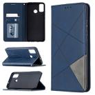 For Huawei Honor 9X Lite Rhombus Texture Horizontal Flip Magnetic Leather Case with Holder & Card Slots & Wallet(Blue) - 1