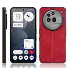 For Nothing Phone 3a Pro Cow Pattern Sewing Back Cover Phone Case(Red) - 1