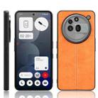 For Nothing Phone 3a Pro Cow Pattern Sewing Back Cover Phone Case(Yellow) - 1