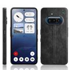 For Nothing Phone 3a Cow Pattern Sewing Back Cover Phone Case(Black) - 1