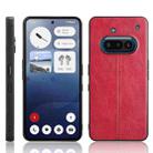 For Nothing Phone 3a Cow Pattern Sewing Back Cover Phone Case(Red) - 1