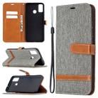 For Huawei Honor 9X Lite Color Matching Denim Texture Horizontal Flip Leather Case with Holder & Card Slots & Wallet & Lanyard(Grey) - 1