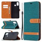 For Huawei Honor 9X Lite Color Matching Denim Texture Horizontal Flip Leather Case with Holder & Card Slots & Wallet & Lanyard(Green) - 1