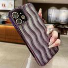 For iPhone 12 Wave Texture Electroplated TPU Glitter Powder Phone Case(Purple) - 1