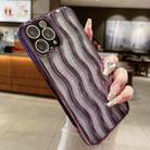 For iPhone 11 Pro Max Wave Texture Electroplated TPU Glitter Powder Phone Case(Purple) - 1