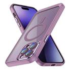 For iPhone 15 Pro MagSafe Magnetic PC + TPU Phone Case with Lens Film(Light Purple) - 1