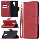 For Xiaomi Redmi 9 Retro Lambskin Texture Pure Color Horizontal Flip PU Leather Case with Holder & Card Slots & Wallet & Lanyard(Red) - 1