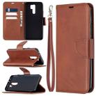 For Xiaomi Redmi 9 Retro Lambskin Texture Pure Color Horizontal Flip PU Leather Case with Holder & Card Slots & Wallet & Lanyard(Brown) - 1