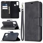 For Huawei Honor 9X Lite Retro Lambskin Texture Pure Color Horizontal Flip PU Leather Case with Holder & Card Slots & Wallet & Lanyard(Black) - 1