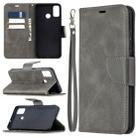 For Huawei Honor 9X Lite Retro Lambskin Texture Pure Color Horizontal Flip PU Leather Case with Holder & Card Slots & Wallet & Lanyard(Grey) - 1