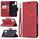 For Huawei Honor 9X Lite Retro Lambskin Texture Pure Color Horizontal Flip PU Leather Case with Holder & Card Slots & Wallet & Lanyard(Red) - 1