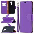 For Xiaomi Redmi 9 Litchi Texture Pure Color Horizontal Flip PU Leather Case with Holder & Card Slots & Wallet & Lanyard(Purple) - 1