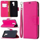 For Xiaomi Redmi 9 Litchi Texture Pure Color Horizontal Flip PU Leather Case with Holder & Card Slots & Wallet & Lanyard(Rose Red) - 1
