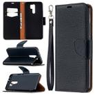 For Xiaomi Redmi 9 Litchi Texture Pure Color Horizontal Flip PU Leather Case with Holder & Card Slots & Wallet & Lanyard(Black) - 1