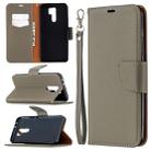 For Xiaomi Redmi 9 Litchi Texture Pure Color Horizontal Flip PU Leather Case with Holder & Card Slots & Wallet & Lanyard(Grey) - 1