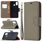 For Huawei Honor 9X Lite Litchi Texture Pure Color Horizontal Flip PU Leather Case with Holder & Card Slots & Wallet & Lanyard(Grey) - 1