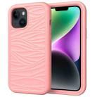 For iPhone 15 Plus Wave Pattern 3 in 1 Silicone + PC Phone Case(Rose Gold) - 1
