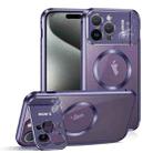 For iPhone 15 Pro Aromatherapy Holder Single-sided MagSafe Magnetic Phone Case(Purple) - 1