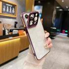 For iPhone 15 Pro Max Electroplated Lens Protectoin Holder TPU Phone Case(Purple) - 1