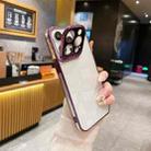 For iPhone 15 Pro Electroplated Lens Protectoin Holder TPU Phone Case(Purple) - 1