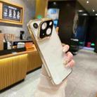 For iPhone 15 Plus Electroplated Lens Protectoin Holder TPU Phone Case(Gold) - 1