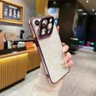 For iPhone 13 Pro Electroplated Lens Protectoin Holder TPU Phone Case(Purple) - 1