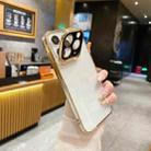 For iPhone 11 Pro Max Electroplated Lens Protectoin Holder TPU Phone Case(Gold) - 1