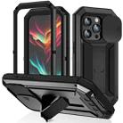 For iPhone 15 Pro Max R-JUST Sliding Camera IP54 Life Waterproof Holder Phone Case(Black) - 1