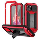 For iPhone 15 Plus R-JUST Sliding Camera IP54 Life Waterproof Holder Phone Case(Red) - 1