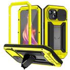 For iPhone 15 Plus R-JUST Sliding Camera IP54 Life Waterproof Holder Phone Case(Yellow) - 1